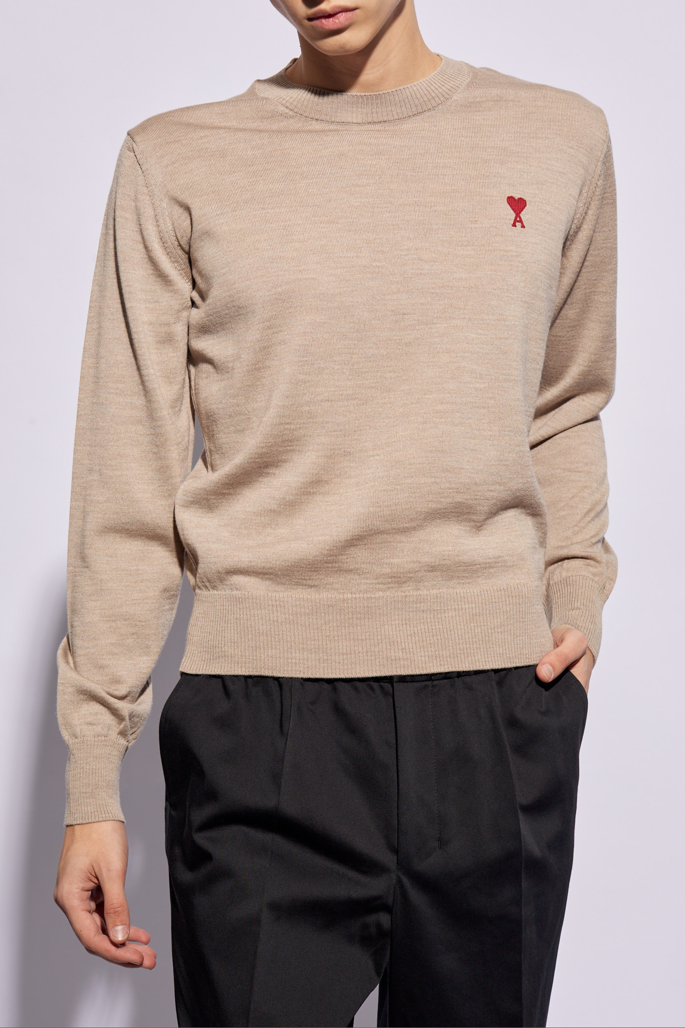 Beige Sweater with logo Ami Alexandre Mattiussi - Vitkac Canada